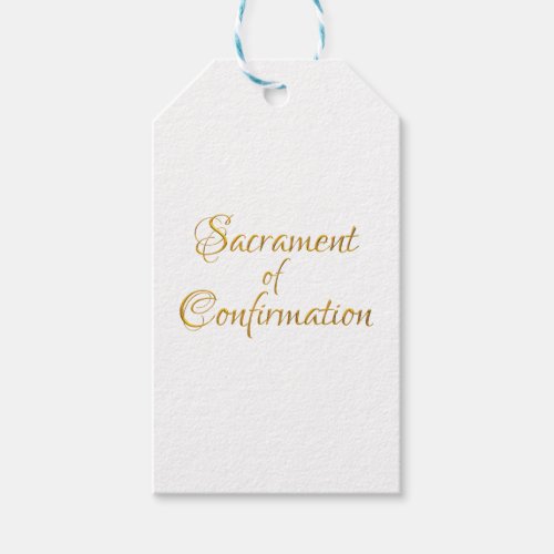 Sacrament of Confirmation Golden 3D Look Gift Tags