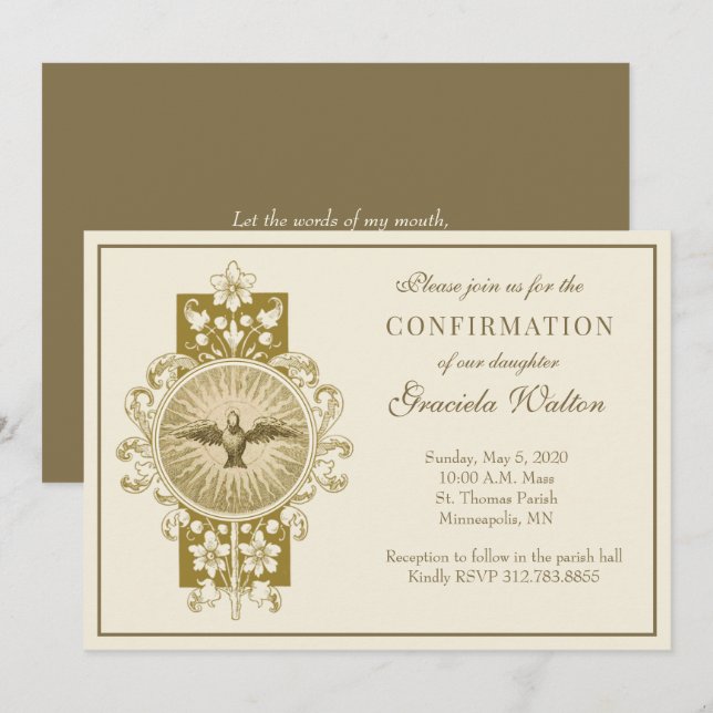  Sacrament of Confirmation Holy Spirit Scripture  Invitation (Front/Back)