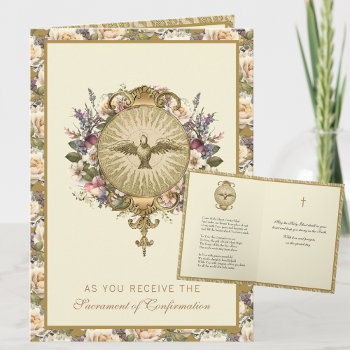 Sacrament Of Confirmation Religious Prayer Holiday Card by ShowerOfRoses at Zazzle