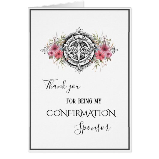 Sacrament of Confirmation Religious Sponsor Cards (Front)