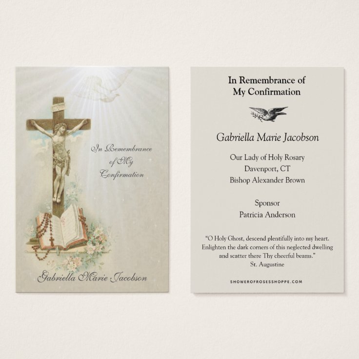 Sacrament of Confirmation Remembrance Holy Card | Zazzle