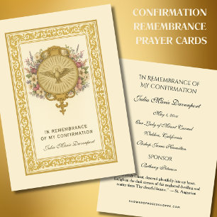 Sacrament of Confirmation Remembrance Prayer Enclosure Card