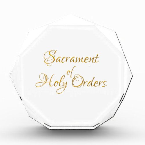 Sacrament of Holy Orders Golden 3D Look Acrylic Award