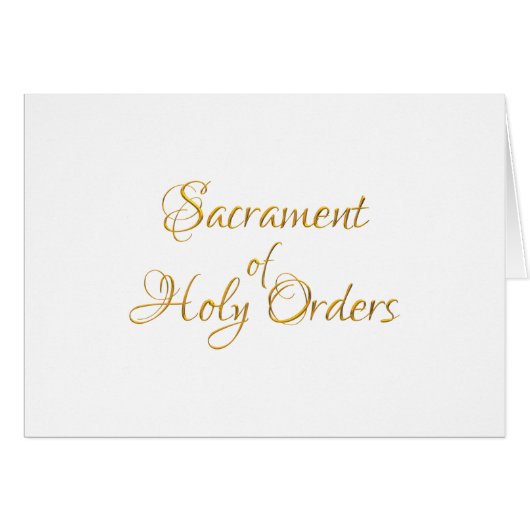 Sacrament of Holy Orders Golden 3D Look Cards (Front Horizontal)