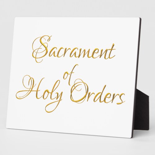 Sacrament of Holy Orders Golden 3D Look Plaque