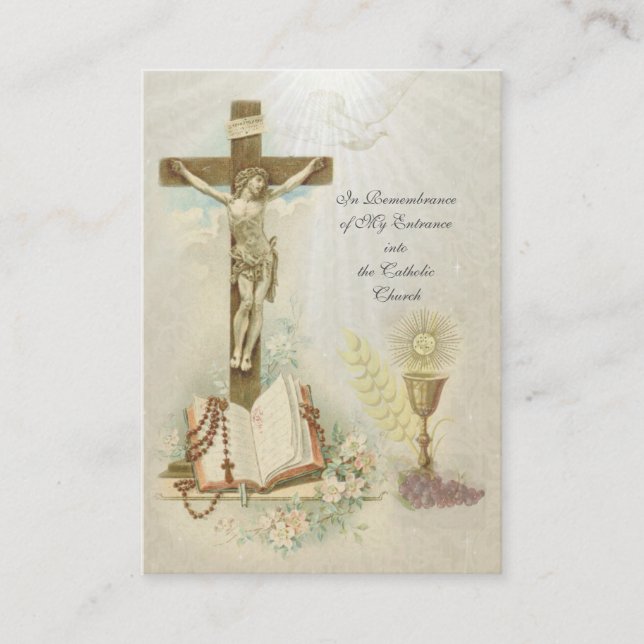 Sacrament of Initiation Catholic Remembrance Holy. Enclosure Card (Front)