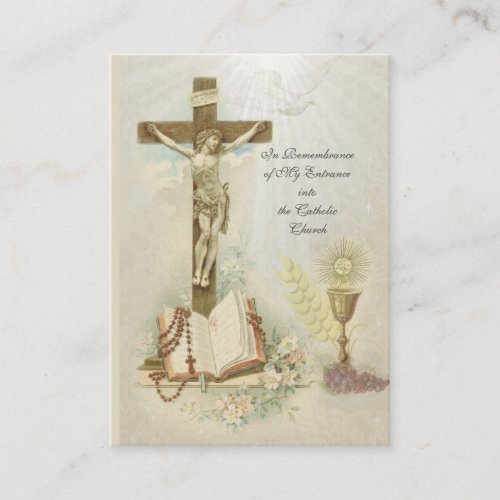 Sacrament of Initiation Catholic Remembrance Holy Enclosure Card