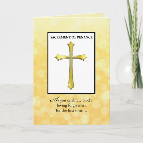 Sacrament of Penance and Forgiveness with Gold Cro Card