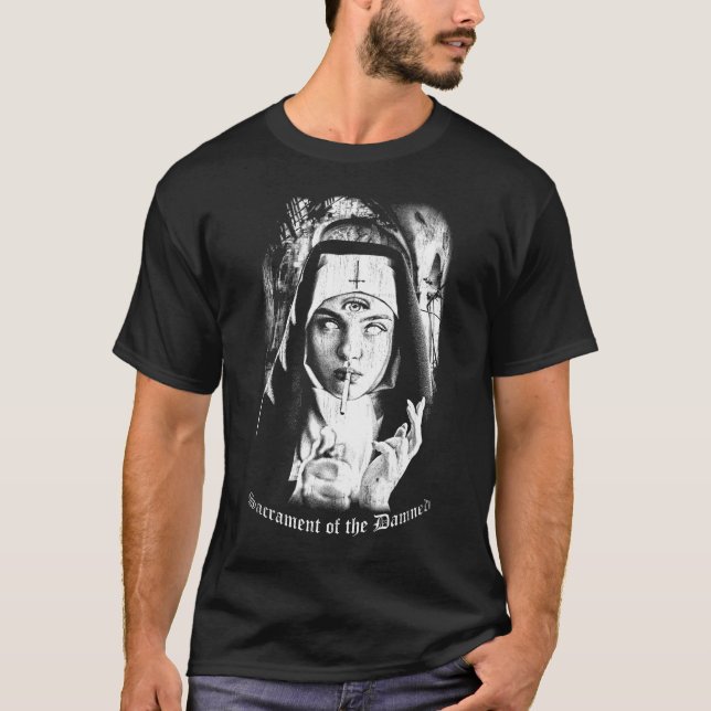 Sacrament of the Damned - Occult Streetwear Design T-Shirt (Front)