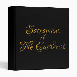 Sacrament of The Eucharist Golden 3D Look 3 Ring Binder