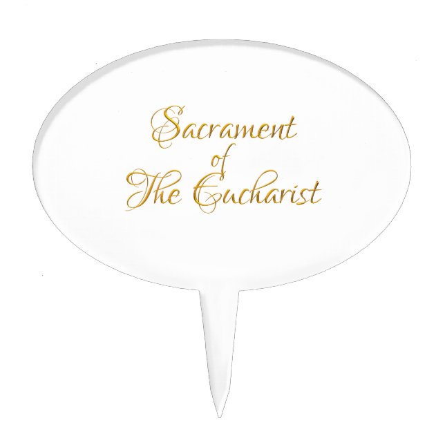 Sacrament of The Eucharist Golden 3D Look Cake Topper (Front)
