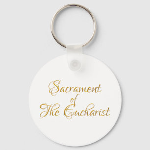 Sacrament of The Eucharist Golden 3D Look Keychain