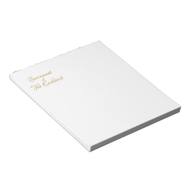 Sacrament of The Eucharist Golden 3D Look Notepad (Angled)