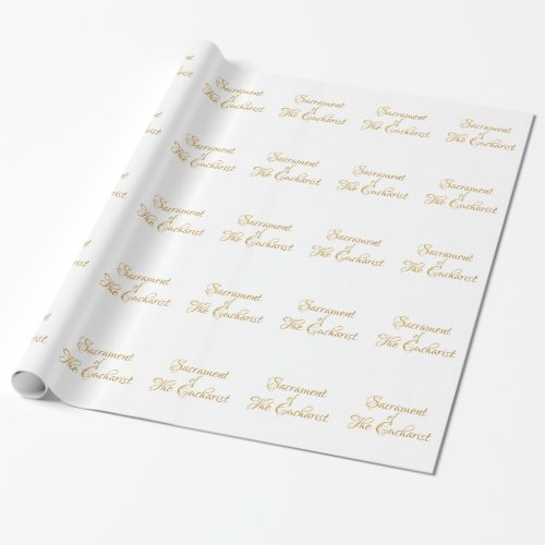 Sacrament of The Eucharist Golden 3D Look Wrapping Paper