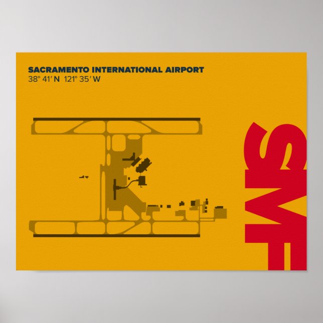 Sacramento Airport (SMF) Diagram Poster (Front)
