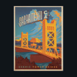Sacramento, CA Postcard<br><div class="desc">Anderson Design Group is an award-winning illustration and design firm in Nashville, Tennessee. Founder Joel Anderson directs a team of talented artists to create original poster art that looks like classic vintage advertising prints from the 1920s to the 1960s.</div>