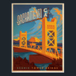 Sacramento, CA Postcard<br><div class="desc">Anderson Design Group is an award-winning illustration and design firm in Nashville, Tennessee. Founder Joel Anderson directs a team of talented artists to create original poster art that looks like classic vintage advertising prints from the 1920s to the 1960s.</div>