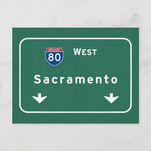 Sacramento California Interstate Highway Freeway  Postcard