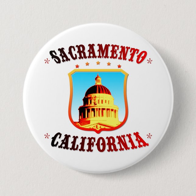Sacramento California Pinback Button (Front)