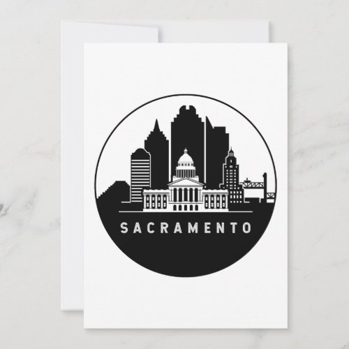 Sacramento California Skyline Invitation