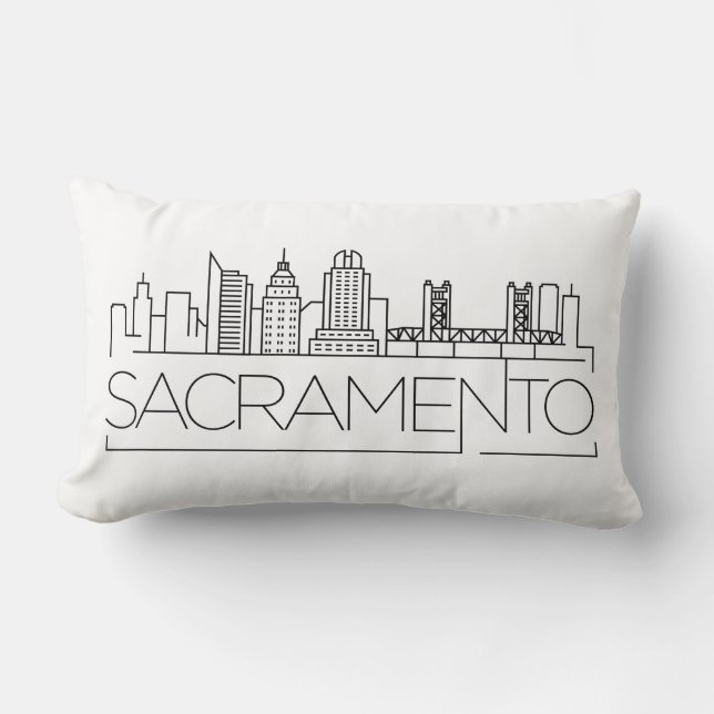 Sacramento, California Skyline Lumbar Pillow (Front)