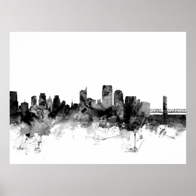 Sacramento California Skyline Poster (Front)
