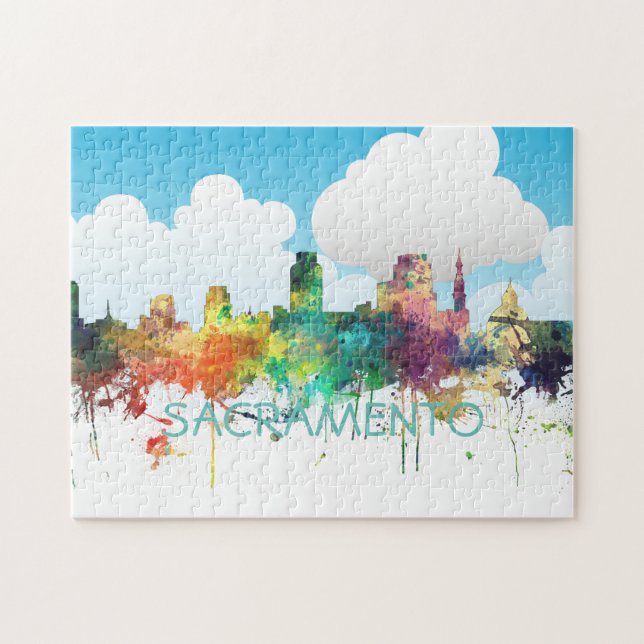 SACRAMENTO, CALIFORNIA SKYLINE SP - JIGSAW PUZZLE (Horizontal)