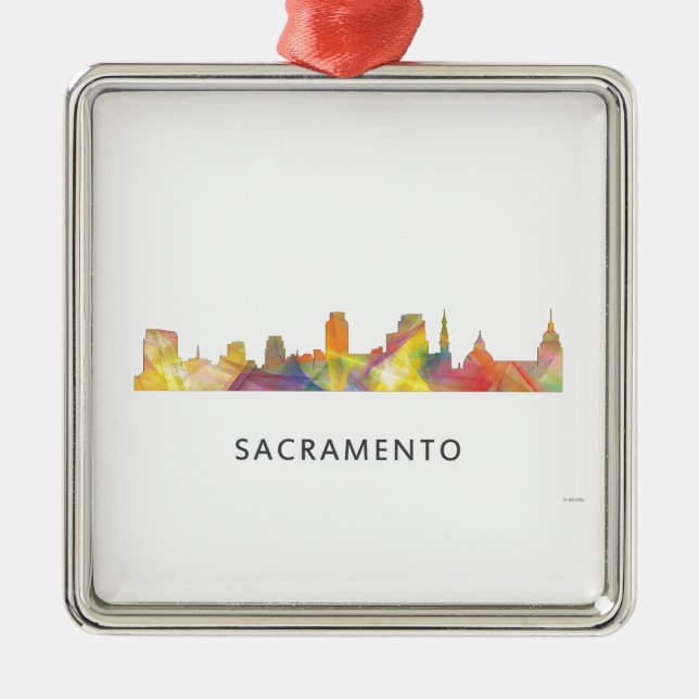 SACRAMENTO, CALIFORNIA SKYLINE WB1 - METAL ORNAMENT (Front)