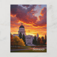 Sacramento California State Capitol Sunset