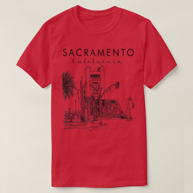Sacramento California State Traveling Sacramento T T-Shirt (Design Front)