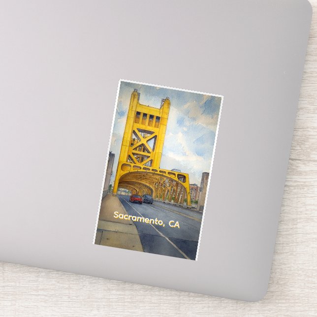 Sacramento California Tower Bridge  Sticker (Detail)