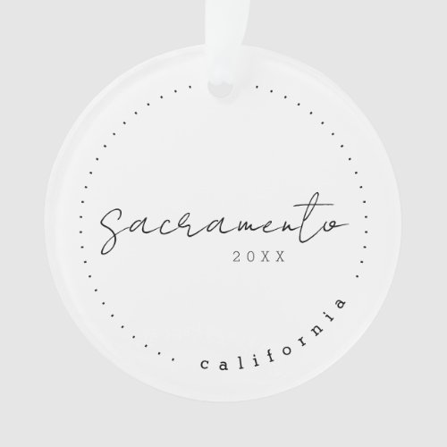 Sacramento California Travel USA Simple  Ornament