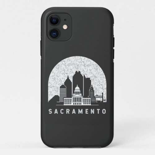 Sacramento California Vintage Skyline iPhone 11 Case