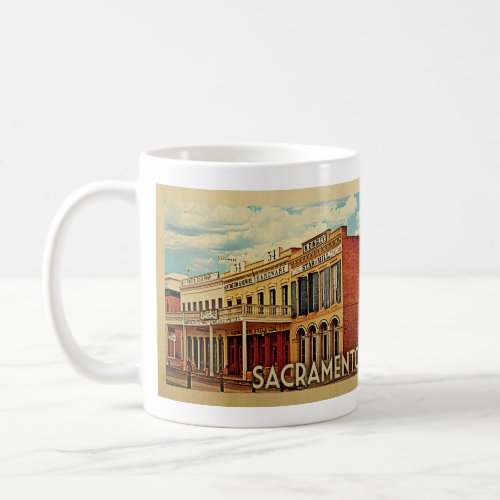 Sacramento California Vintage Travel Coffee Mug