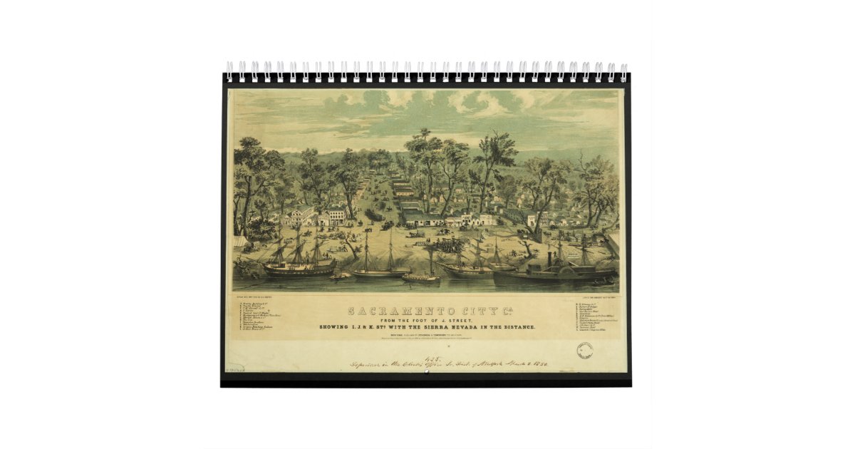 Sacramento City California in 1849 by C Parsons Calendar Zazzle