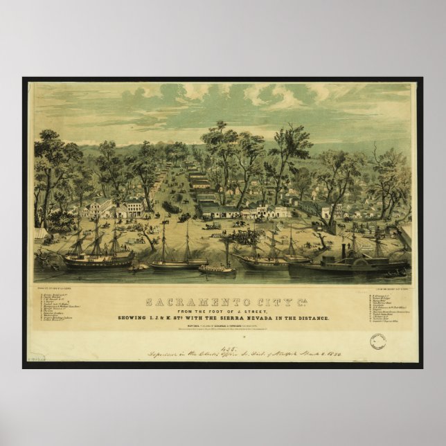 Sacramento City California in 1849 by C Parsons Poster (Front)