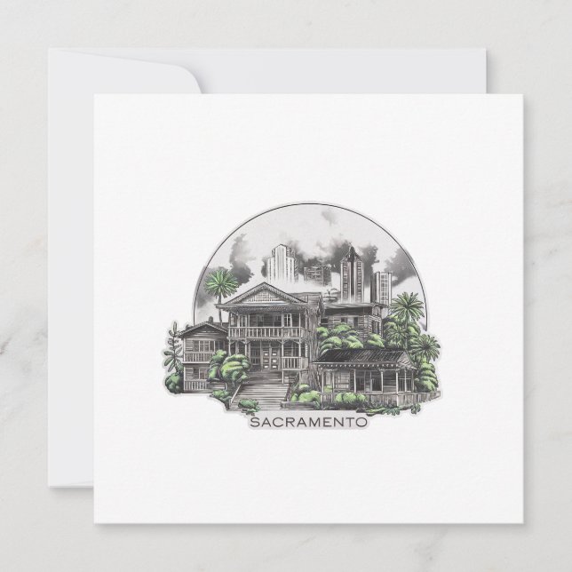 Sacramento City California USA Invitation (Front)