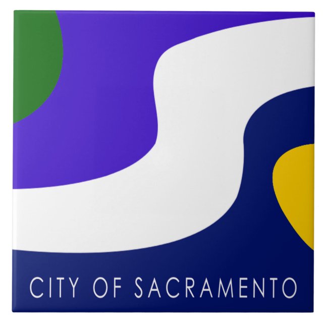 Sacramento city flag ceramic tile (Front)