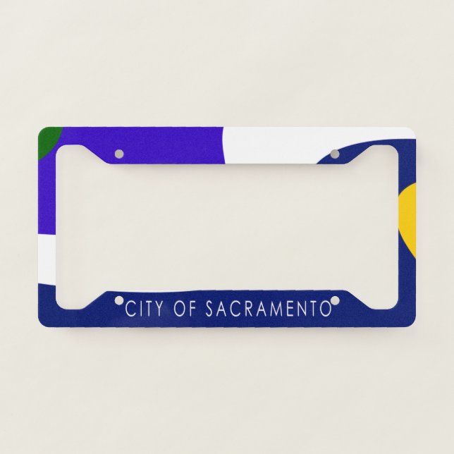 Sacramento city flag license plate frame (Front)