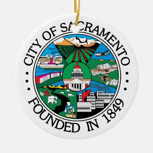 Sacramento city seal ceramic ornament