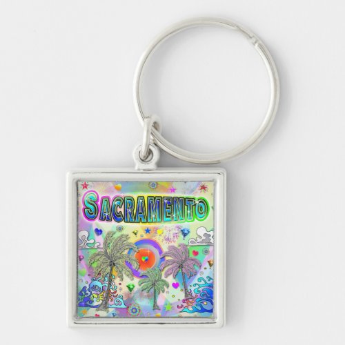 Sacramento Deep Dream Keychain