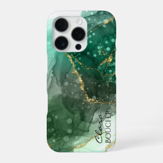 Sacramento Green Alcohol Ink Customizable iPhone 16 Pro Case