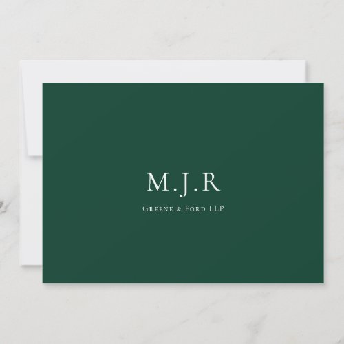 Sacramento Green Business Monogram From Desk of Note Card