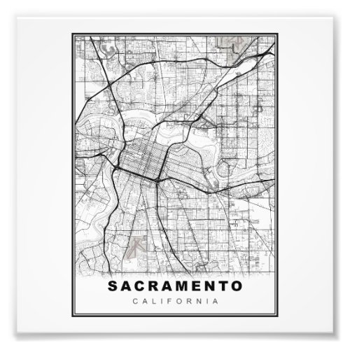 Sacramento Map Photo Print