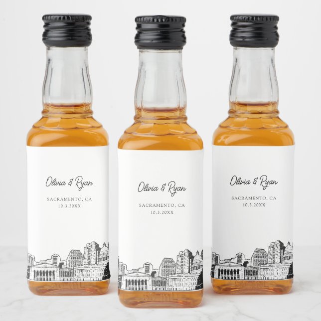 Sacramento Party Favor Welcome Gift Custom Liquor Bottle Label (Bottles)