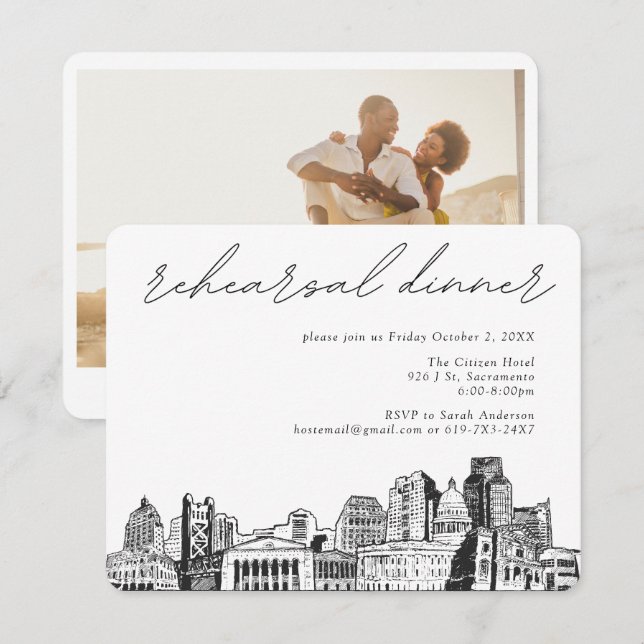 Sacramento Rehearsal Dinner Invite Enclosure Card (Front/Back)