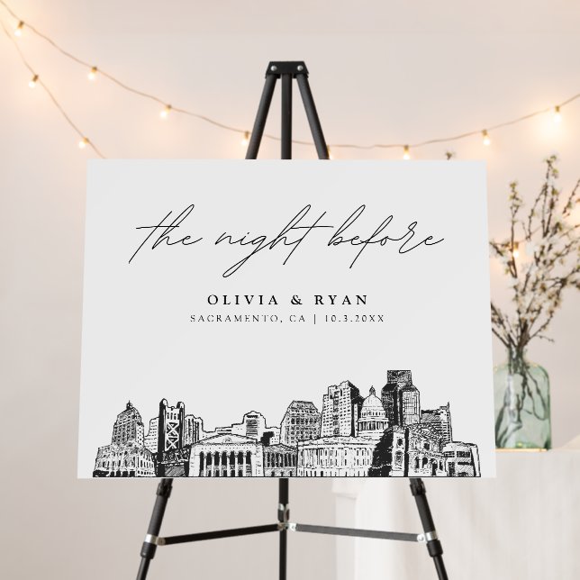 Sacramento Rehearsal Dinner The Night Before Sign (In Situ (Stand))