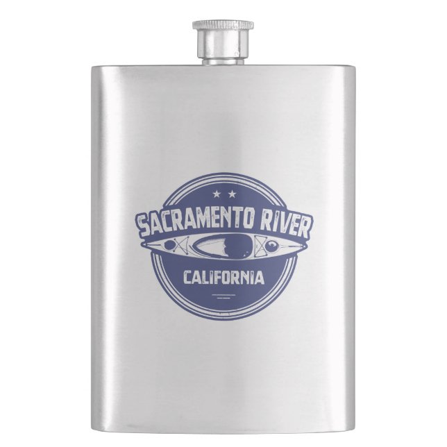 Sacramento River California Kayaking Flask (Front)
