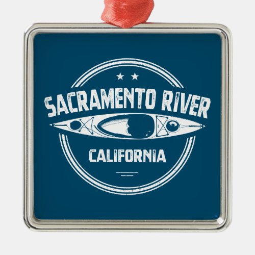Sacramento River California Kayaking Metal Ornament