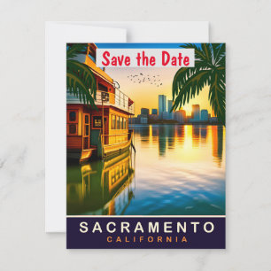 Sacramento Riverboat Sunset wedding Invitation